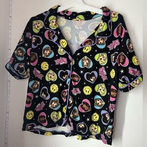 Women’s Bratz Short Sleeve Button Down Pajama Shirt